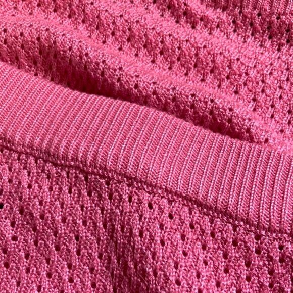 ALMOST FAMOUS Pointelle Crocheted Textured Sweater Mini Desert Rose Skirt Large - Picture 6 of 10